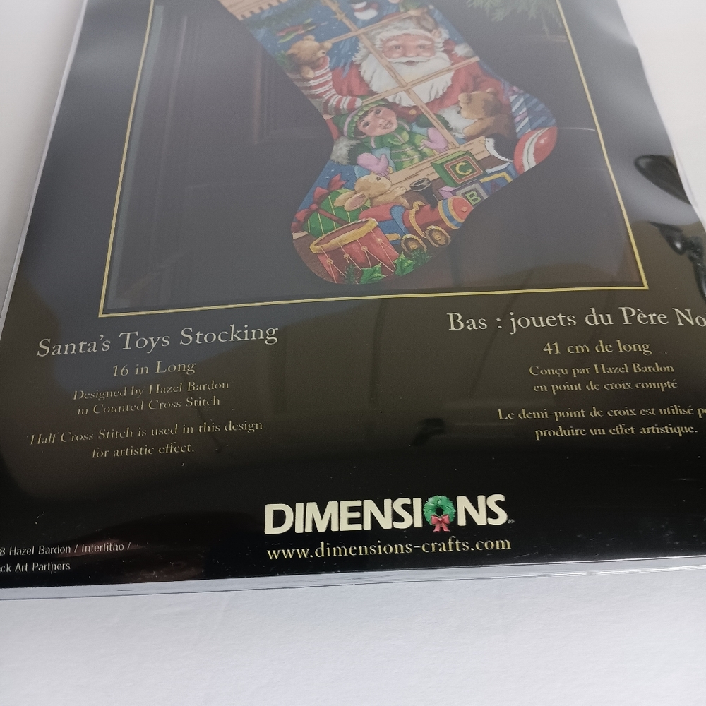 Dimensions Gold Collection Santa's Toys Stocking Kit 8818 DIY New - Picture 2 of 7